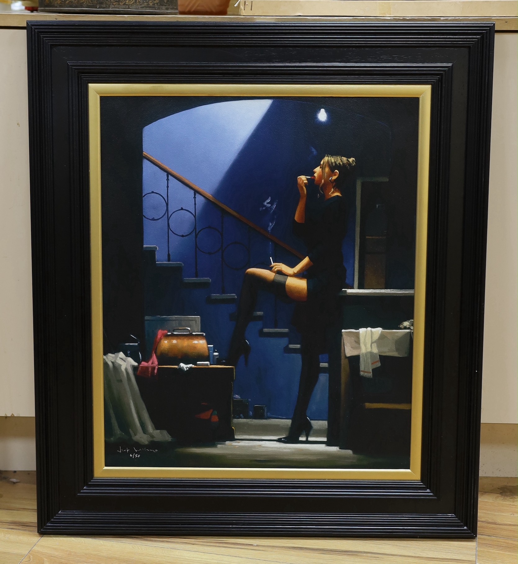 Jack Vettriano (b.1951), hand embellished giclee, 'Dancer for Money', signed, 6/60, COA verso, 60 x 50cm